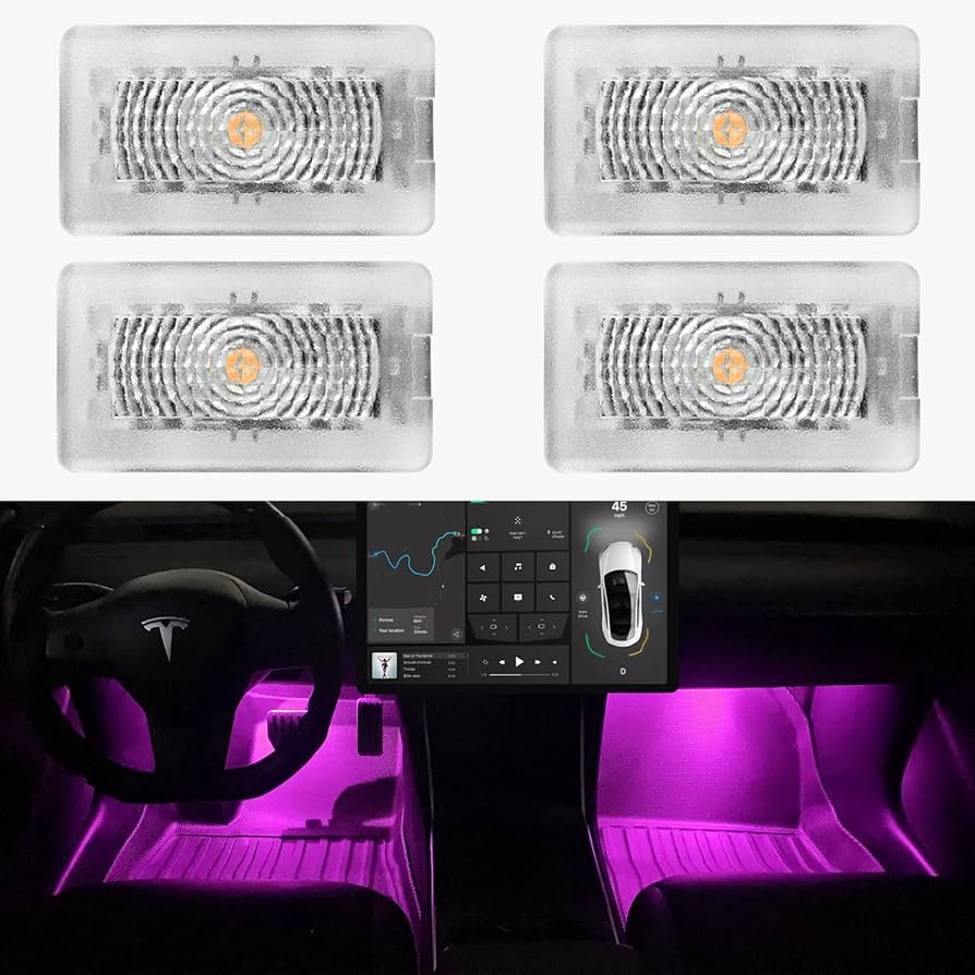 Temai colored LED lights designed to light up the footwell and trunk 4pcs