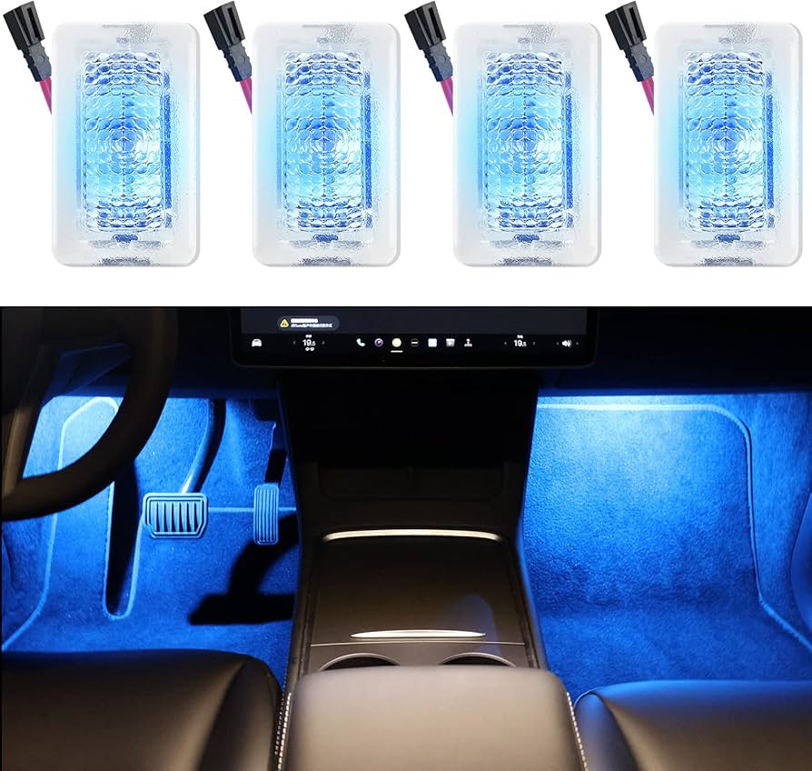 Temai colored LED lights designed to light up the footwell and trunk 4pcs