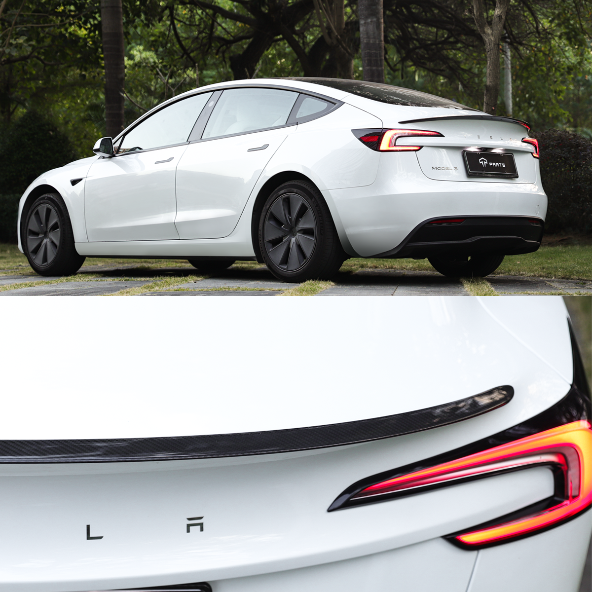 Real Carbon Fiber Performance Spoiler - For Tesla Model 3 2024 Highland & Model Y juniper 2025