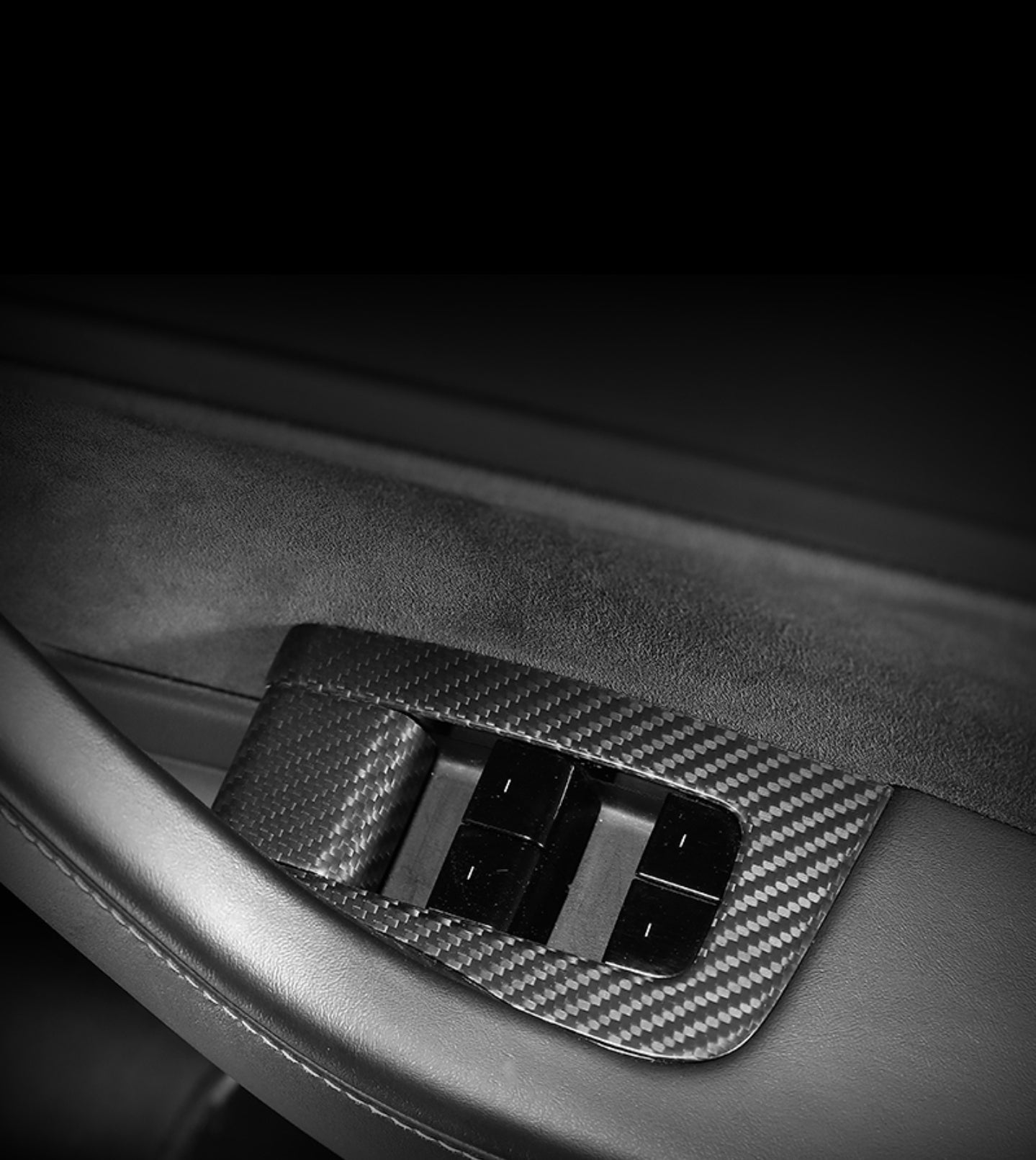 Temai Interior Trim Window Lifter Switch Buttons Decorative Frame Cover Stickers For Model 3