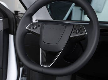 Real carbon fiber steering wheel cover for model 3 Highland 2024