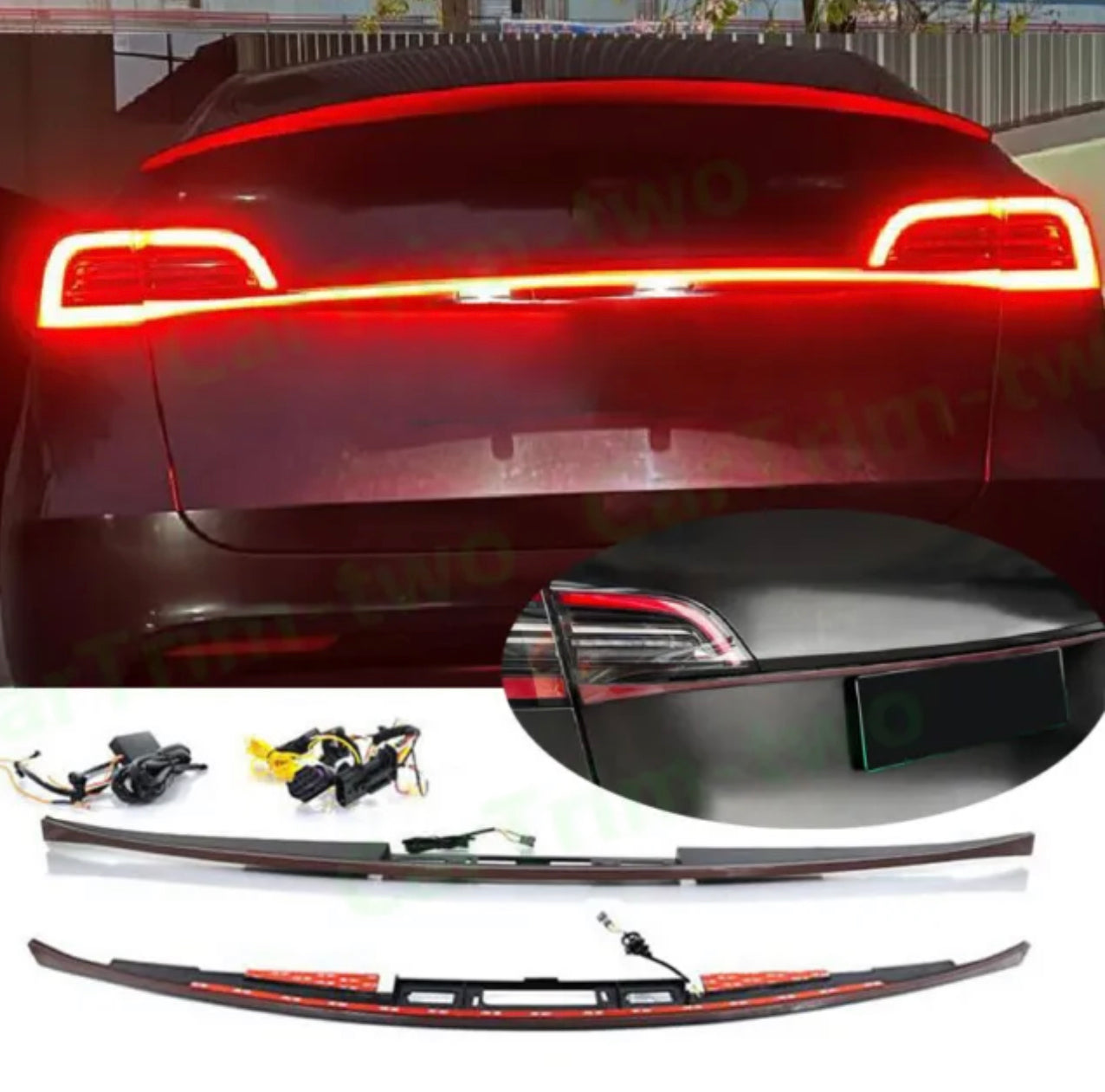 Tail Wing Fit For Tesla Model 3 Model Y Through Tail Light
