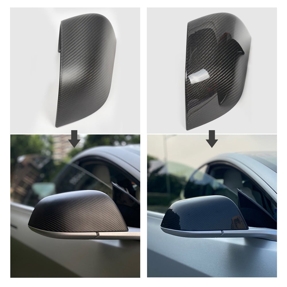 Temai Real Carbon Exterior Rear View Side Mirror Guard Cover Trim For Model 3/Y