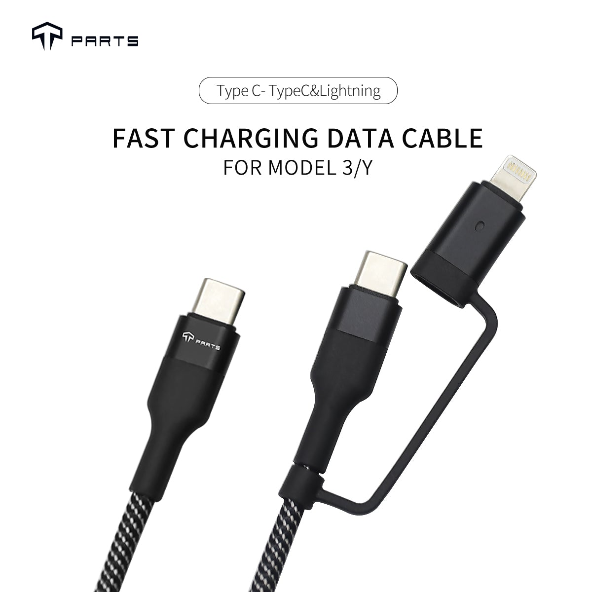 Tparts 2 In 1 Pd Cable Type-C Type-C & Lightning