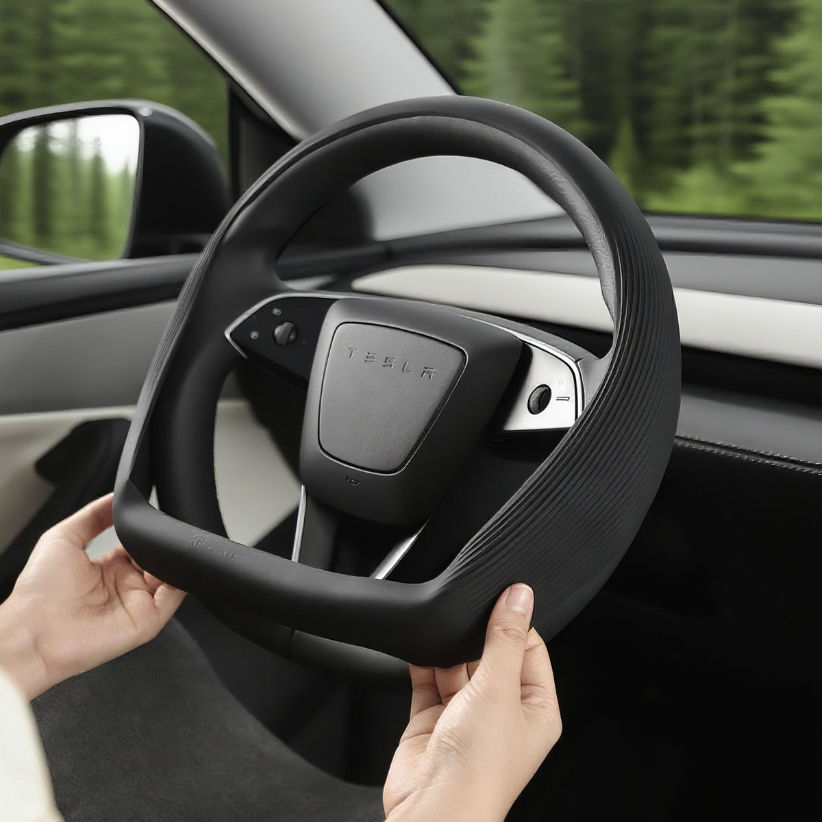Silicone Steering Wheel Cover for Model 3 Highland 2024-2026 / Model Y Juniper 2025-2026