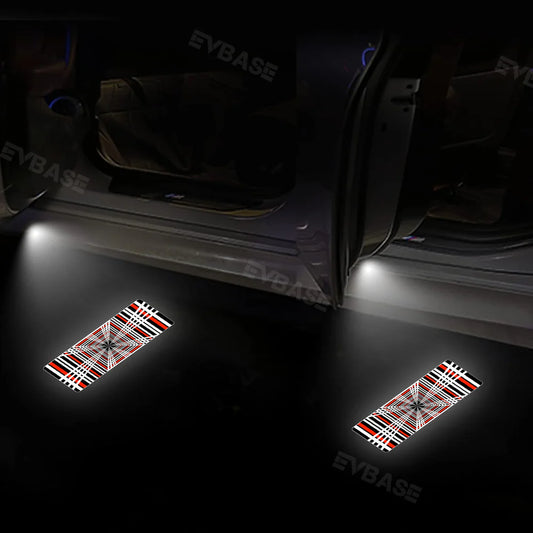 Plaid Puddle Lights For Model 3 & Y (Pair)