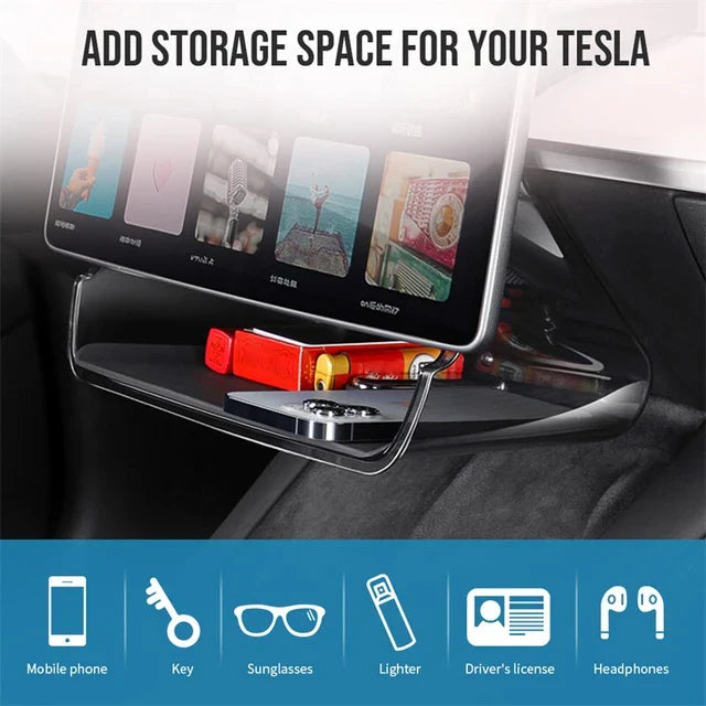 Tesla 3 Rear Screen Storage Rack Toothy Monster Pro Max Screen Organizer For Tesla Model 3 & Model Y ...