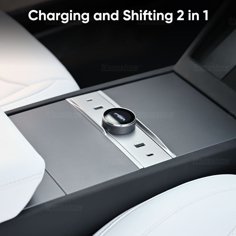 Smart Rotating Gearshift Dock For Tesla Model 3 Highland - With Display & Quick Charge Ports