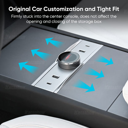 Smart Rotating Gearshift Dock For Tesla Model 3 Highland - With Display & Quick Charge Ports