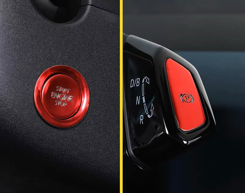 Volkswagen VW ID3-ID4 & ID6 2021-2023 Red Aluminum Start Button Ignition Switch Cover Trim 2Pcs