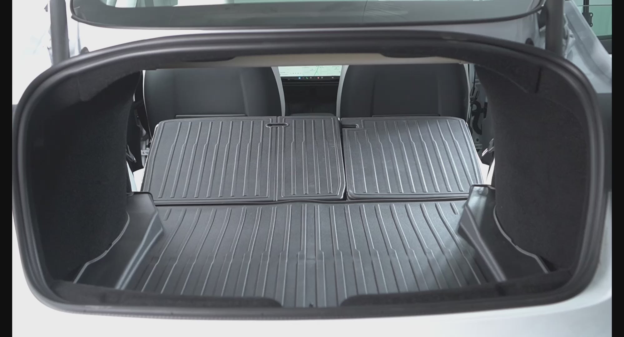 Load video: All-Weather Cargo Liners Set For Tesla Model 3 Highland